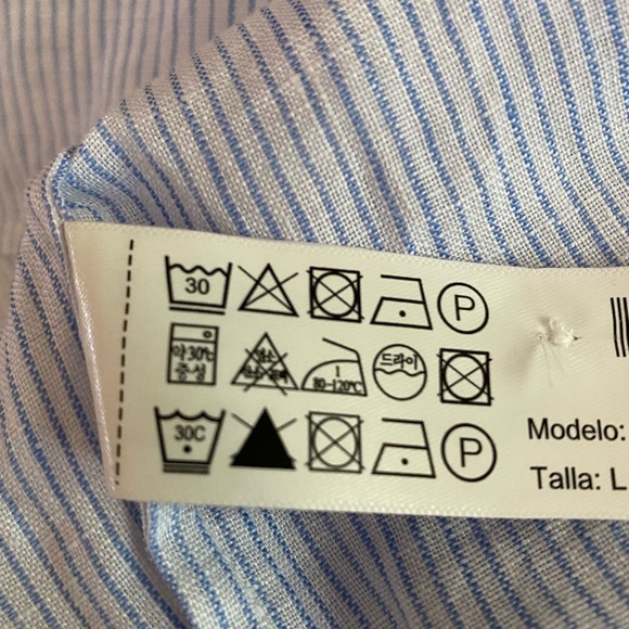 Massimo Dutti Blue/White Striped 100% Linen Flowing Shirt. Size L. - Picture 9 of 10